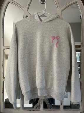 Edikted Light Gray Hoodie with Pink Label